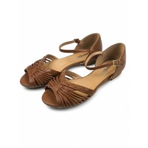 UNR8ED Johana Cognac Strappy Cage Ankle Strap Summer Sandals Women's Size 8.5M
